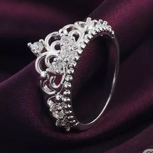 BEAUTIFUL PRINCESS TIARA RING MADE WITH STERLING 925 SILVER AND HIGH GRADE CZ’s